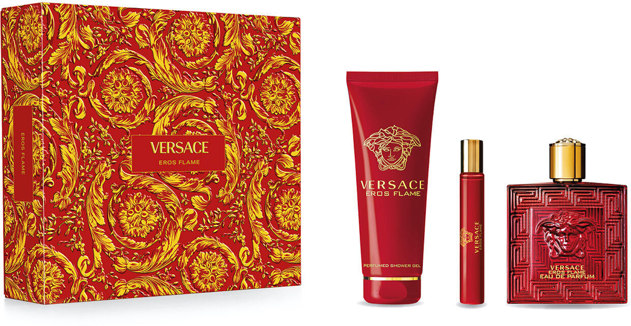 Versace Eros Flame EDP Gift Set for Men (3PC) - Perfume Planet