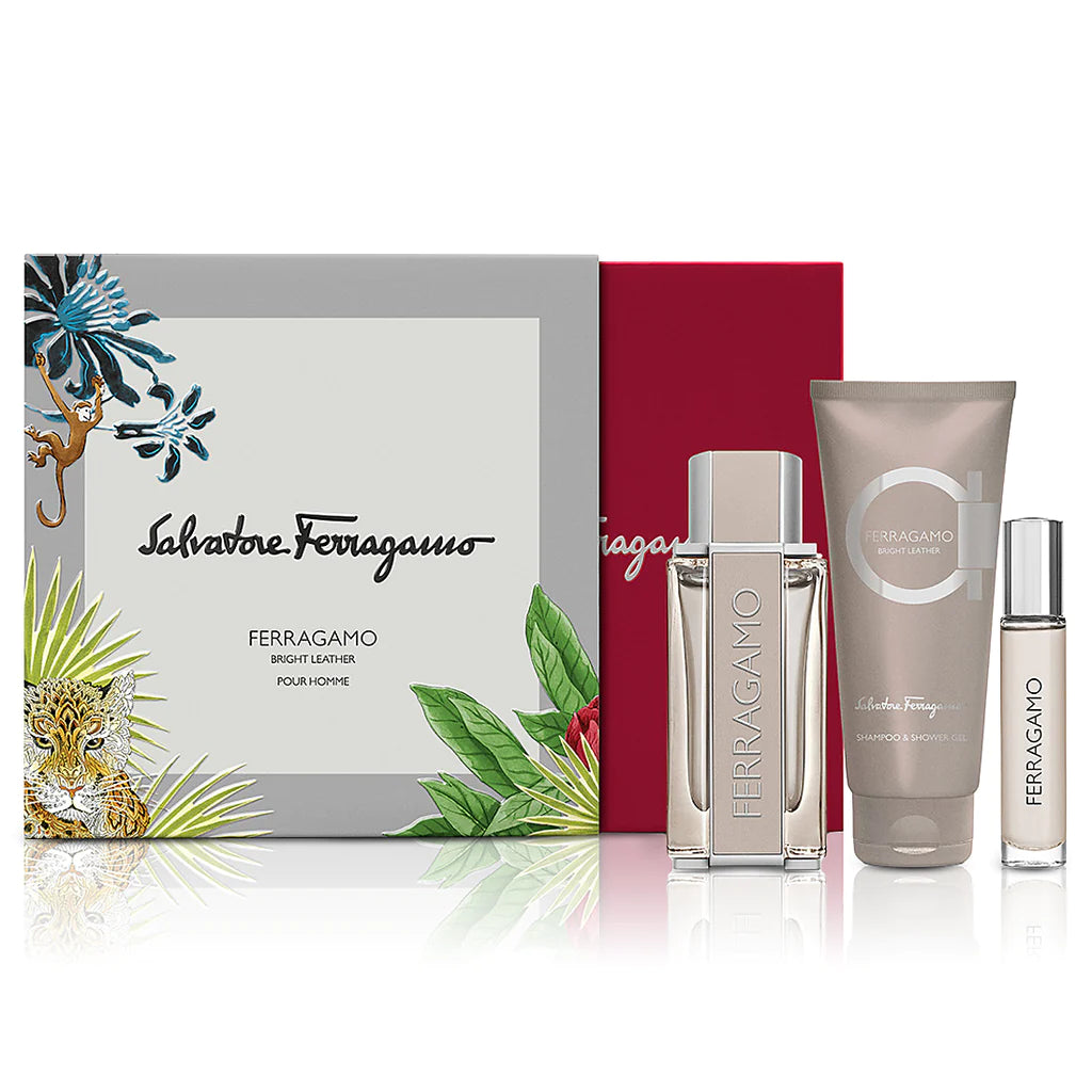 Ferragamo Bright Leather EDT Gift Set (3PC) for men - Perfume Planet