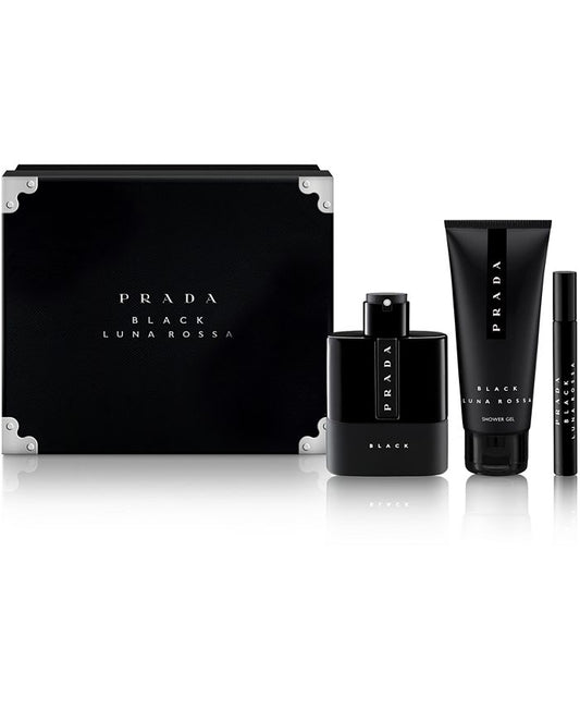 Prada Luna Rossa Black EDP Gift Set for Men (3PC) - Perfume Planet
