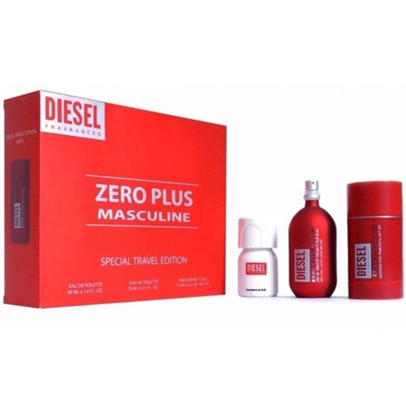 Diesel Zero Plus EDT Gift Set for Men (3PC) - Perfume Planet