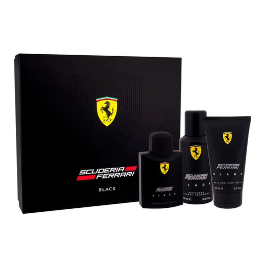 Scuderia Ferrari Black EDT Gift Set (3PC) - Perfume Planet