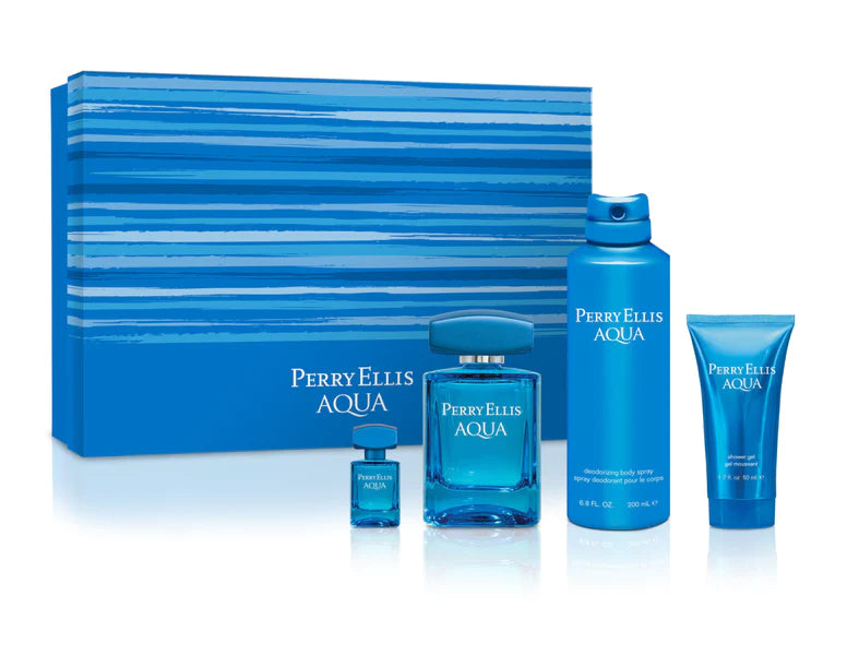 Copia de Perry Ellis Aqua EDT for Men Gift Set (4PC) - Perfume Planet 