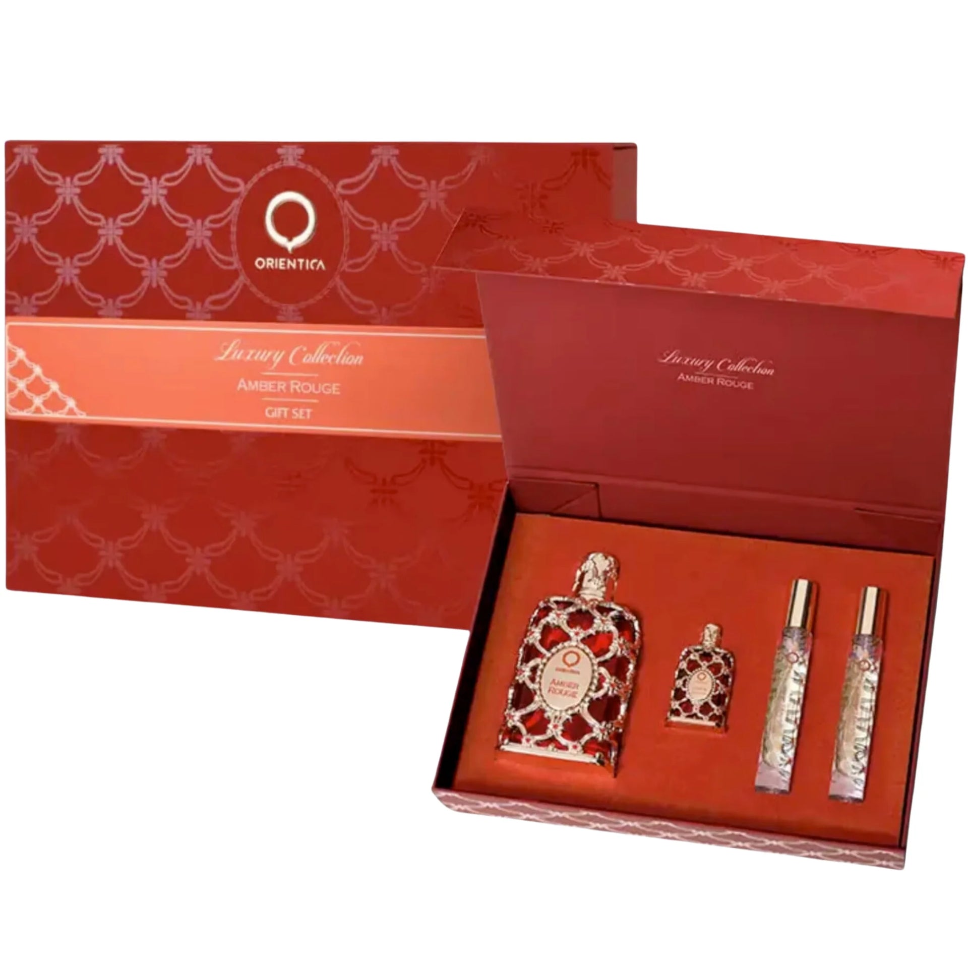 Orientica Amber Rouge EDP Gift Set 4 (PCS) (Unisex) – Perfume Planet Orientica Amber Rouge EDP Gift Set 4 (PCS) (Unisex) – Perfume Planet
