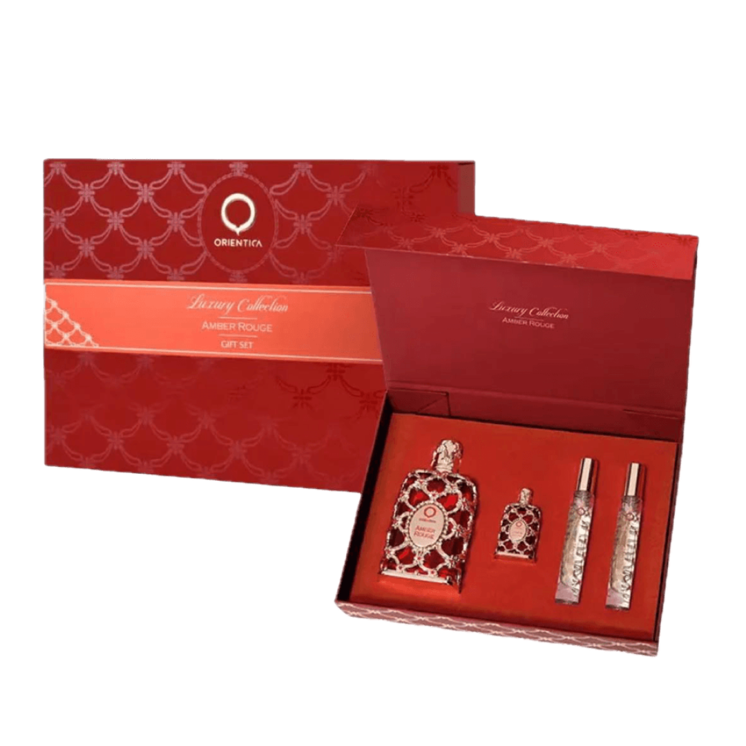 Orientica Amber Rouge EDP Gift Set (4PC) - Perfume Planet