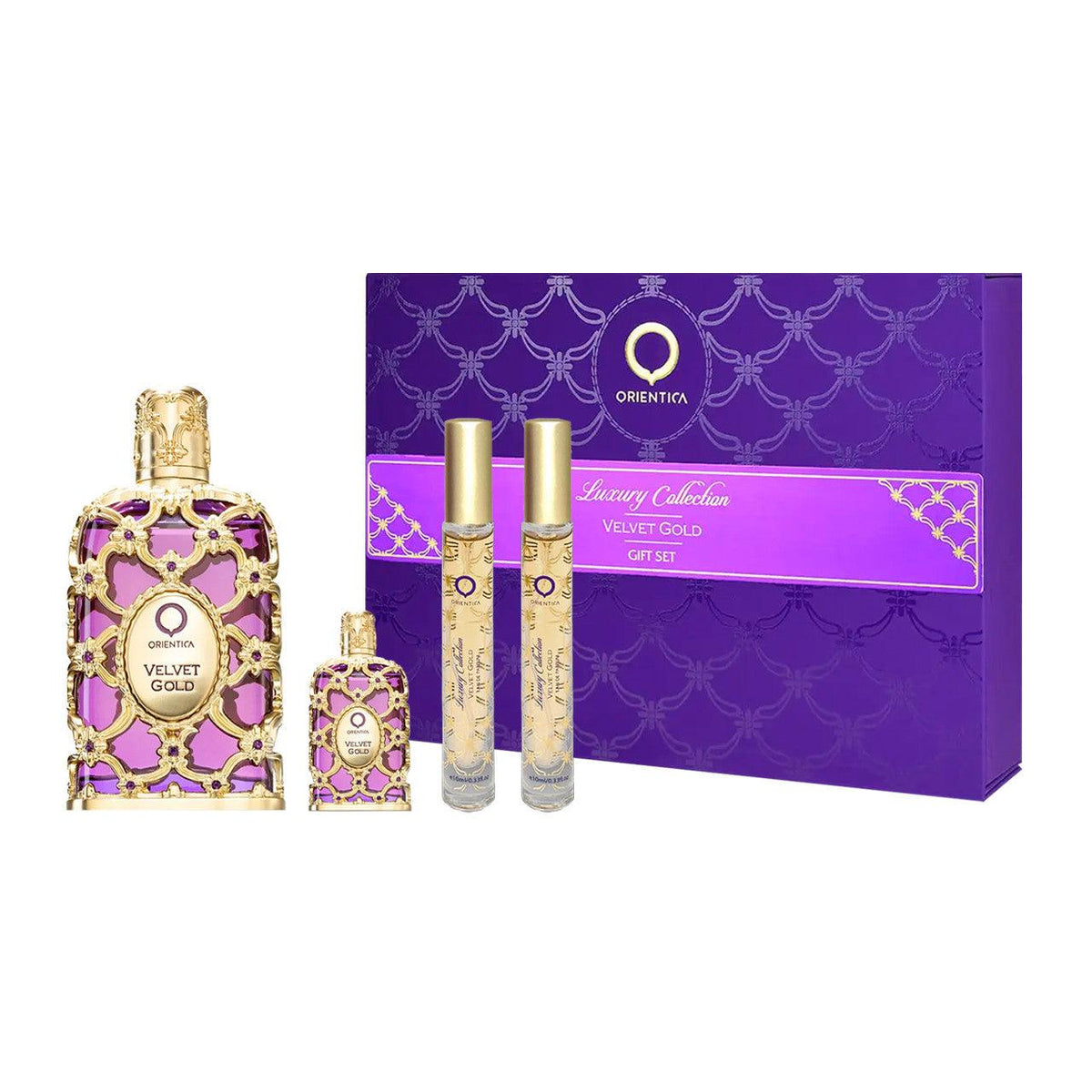 Orientica Velvet Gold EDP Gift Set (4PC) - Perfume Planet