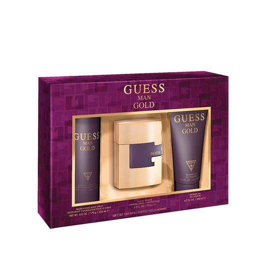 Estuche completo de Guess Man Gold EDT Gift Set (3PC)