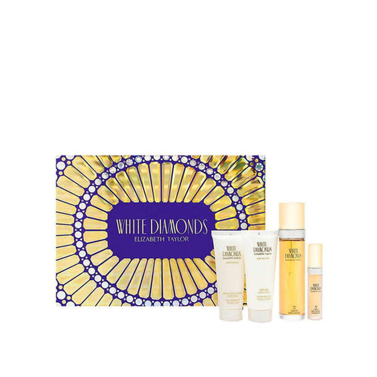 Estuche completo de White Diamonds Gift Set for Women (4PC) — 100mL + 15mL Miniature + 100mL Body Lotion + 100mL Shower Gel