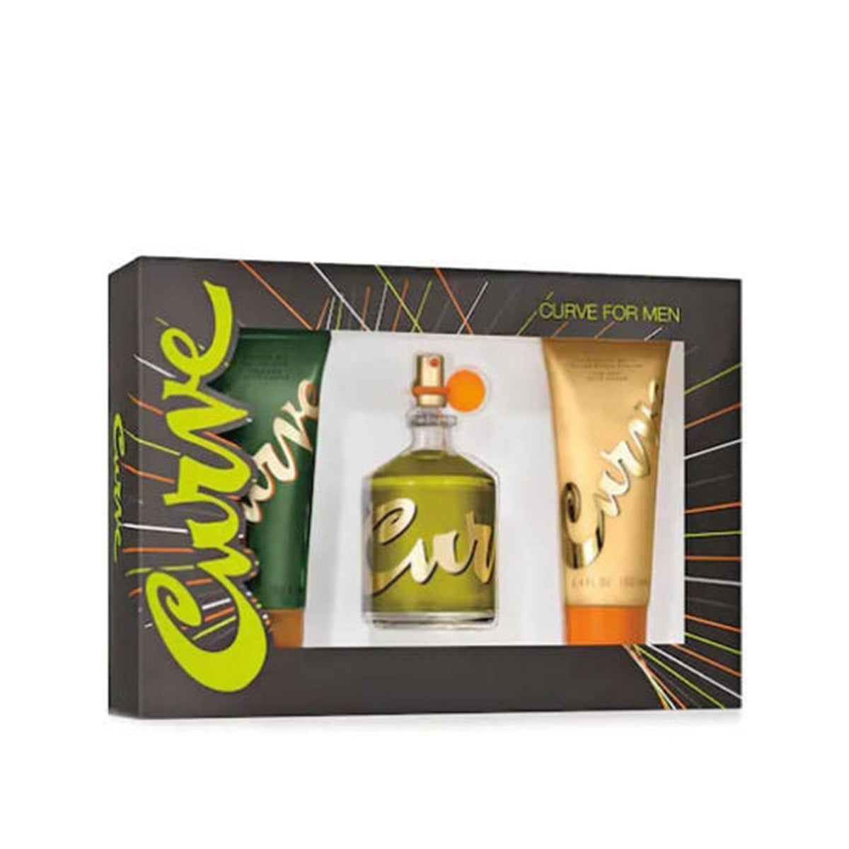 Estuche completo de Curve for Men EDT Gift Set (3PC) — 125mL + Body Wash Gel 100mL + After Shave 100mL