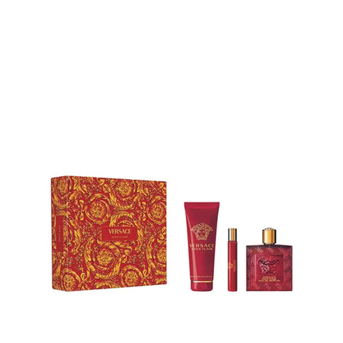 Estuche completo de Versace Eros Flame EDP Gift Set for Men (3PC)
