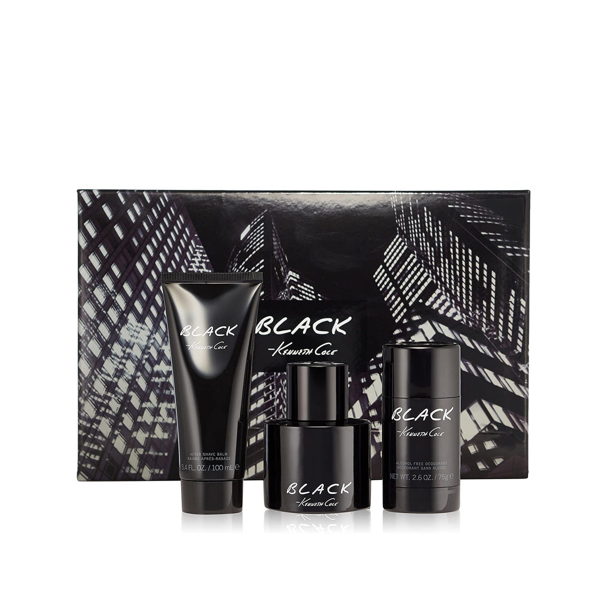 Estuche completo de Kenneth Cole Black EDT Gift Set for Men (3PC)