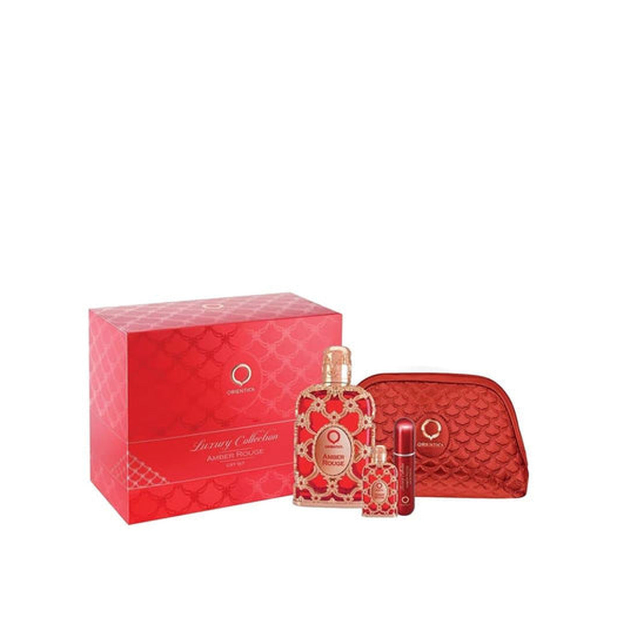 Estuche completo de Orientica Amber Rouge EDP Gift Set 4 (PCS) Bag (Unisex)