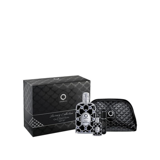 Estuche completo de Orientica Oud Saffron EDP Gift Set 4 (PCS) Bag (Unisex)