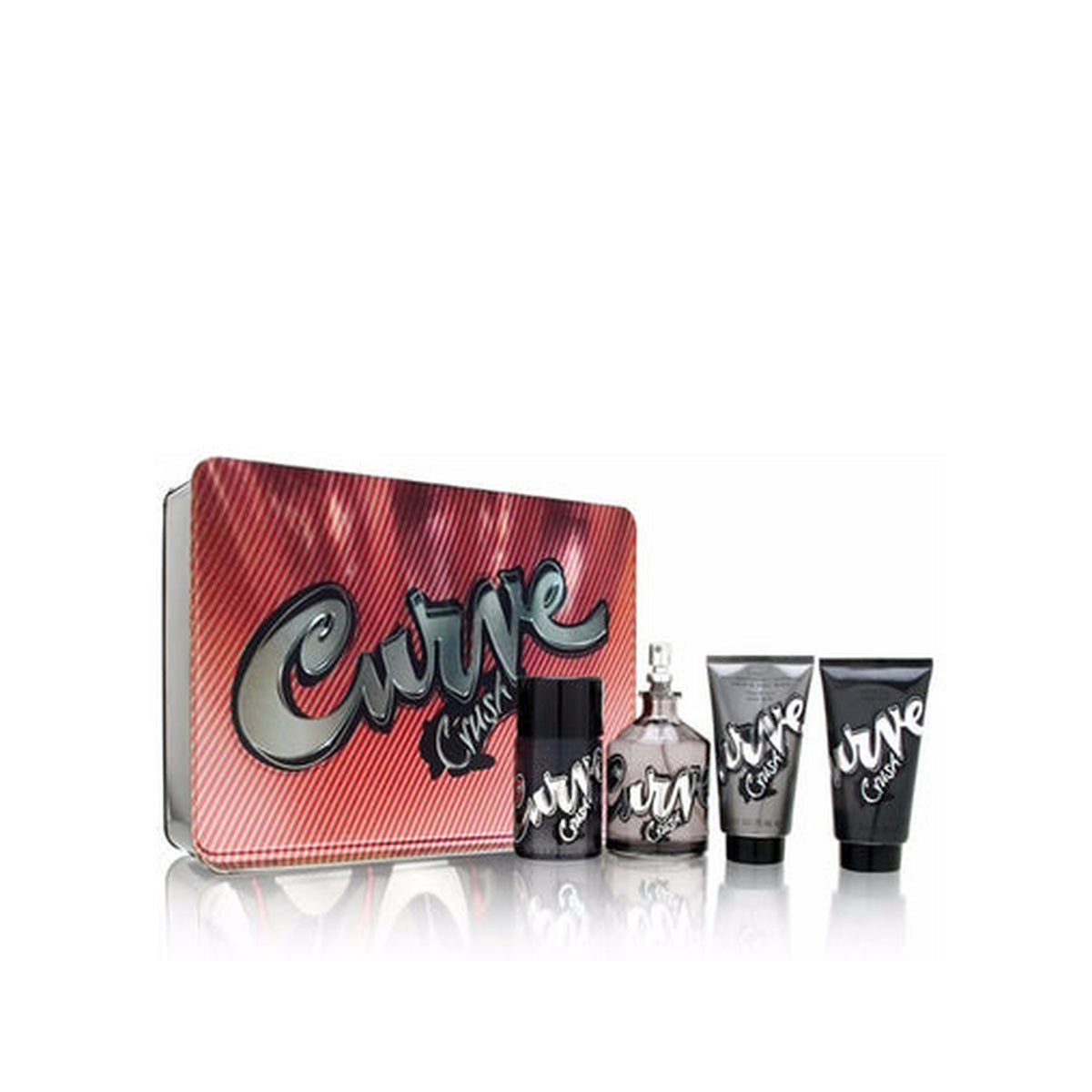Estuche completo de Curve Crush for Men Cologne Gift Set (4PC) — 125mL + Daily Deodorant 75mL + Skin Soother 75ml + Hair & Body Wash 75mL