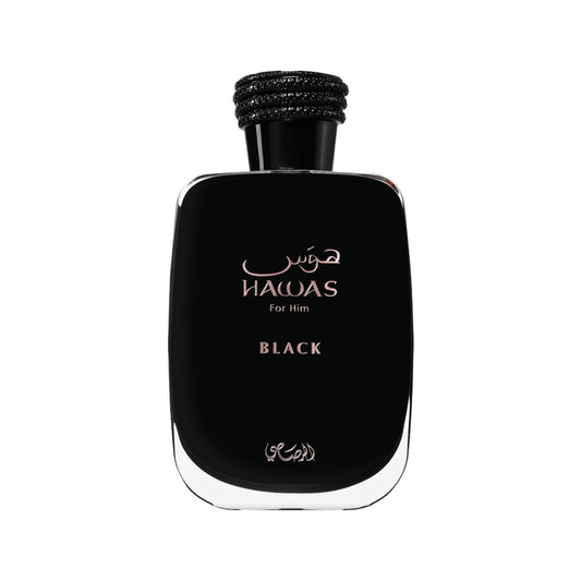 Frasco de Rasasi Hawas Black Eau de Parfum
