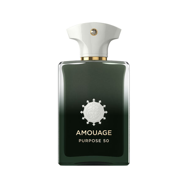Purpose 50, original bottle only on white square background; Perfume Planet decant shown for identification.