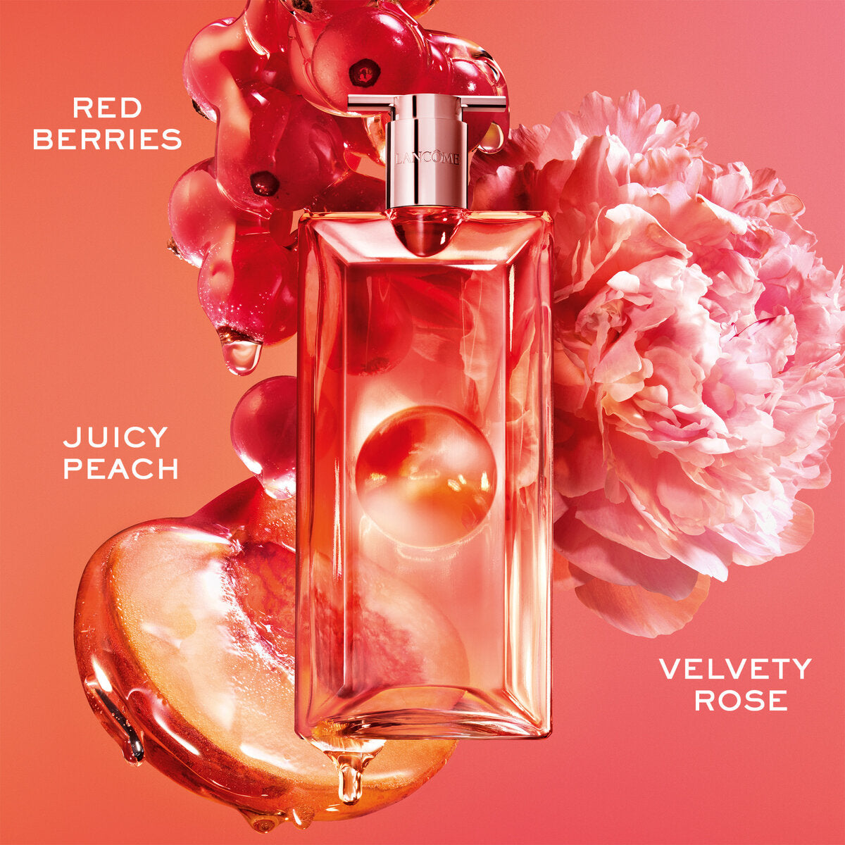 Lancôme Idôle Peach N Roses fragrance imagery - official brand image