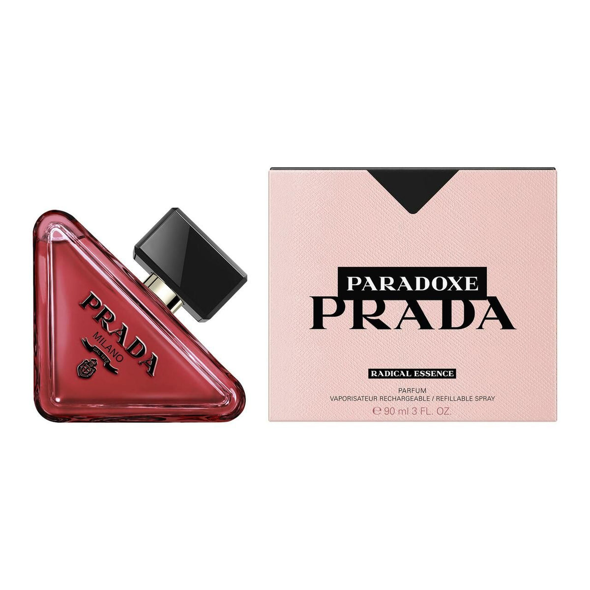 Prada Paradoxe Radical Essence Parfum 90mL - bottle and retail box