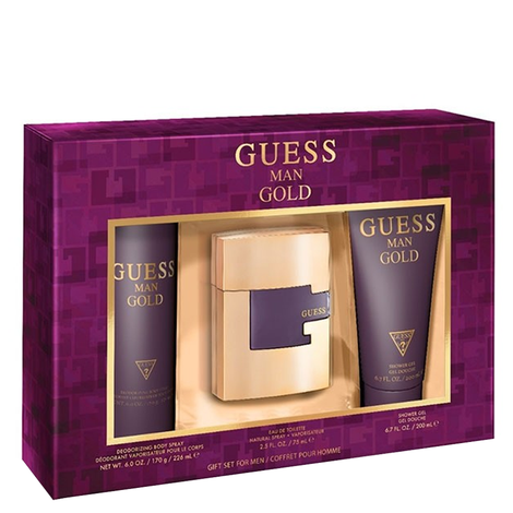 Guess Man Gold EDT Gift Set (3PC) - Perfume Planet 