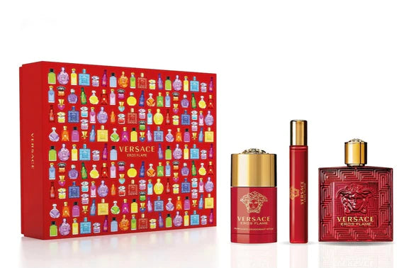 Versace Eros Flame EDP Gift Set for Men (3PC) - Perfume Planet 